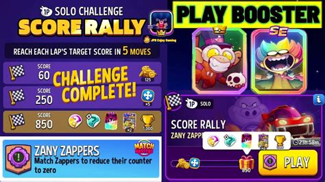 Zany Zappers Solo Challenge Score Rally Score Match Masters Youtube