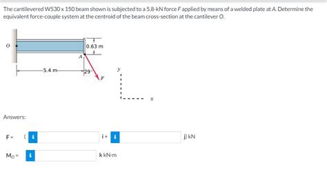 Solved The Cantilevered W530 X 150 Beam Shown Is Subjected