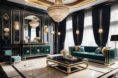 Art Deco Dream Home Premium Ai Generated Image