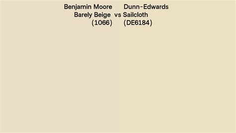 Benjamin Moore Barely Beige 1066 Vs Dunn Edwards Sailcloth DE6184