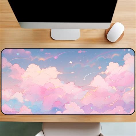cute anime mouse pad clouds kawaii mousepad cute mouse pad etsy