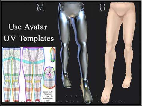 Second Life Marketplace T 3d Creations [ Lower Body Woman Display For Sl Avatar Uv Templates