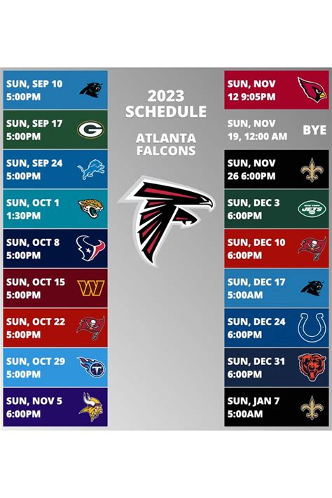 Falcons Regular Season Schedule 2024 Rowe Wanids