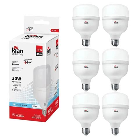 Kit Lampadas Led W Bulbo Branco Frio Bivolt Kian L Mpada De Led