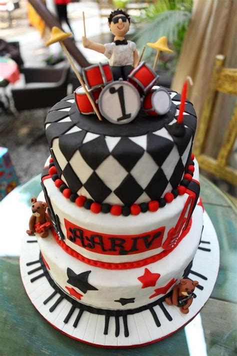 St Birthday Rockstar Theme Decorated Cake By Aarohi Cakesdecor