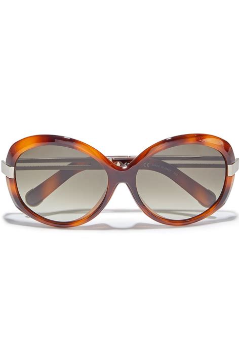 ChloÉ Round Frame Tortoiseshell Acetate And Gold Tone Sunglasses The Outnet