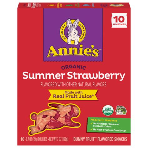 Save On Annies Bunny Fruit Snacks Summer Strawberry 10 Ct Order Online Delivery Giant