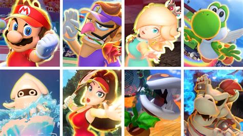 Mario Tennis Aces All 30 Character Special Shots Dlc Included Youtube