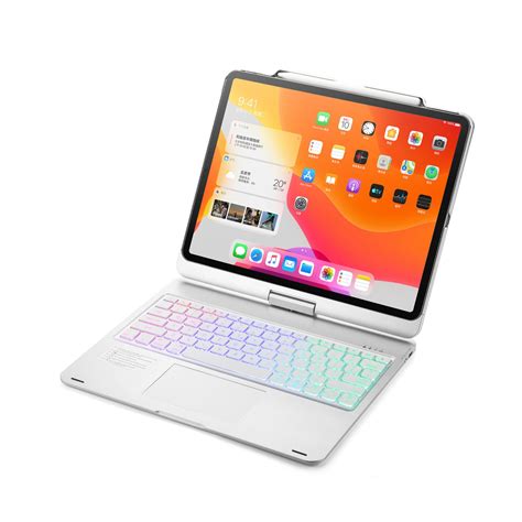 360-degree colorful backlight wireless bluetooth keyboard tablet case ...