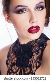 Sexy Brunette Red Lips Stock Photo Shutterstock