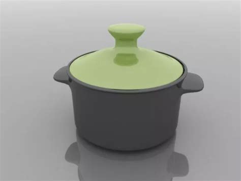 Кухонная керамическая кастрюля с ручкой Бесплатная 3D-модель - .3ds ...