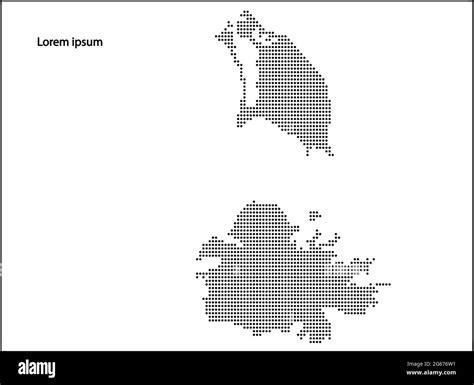 Vector Halftone Dotted Map Of Antigua And Barbuda Country For Your