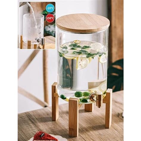 Glass Water Dispenser Wooden Stand | Shopee Malaysia