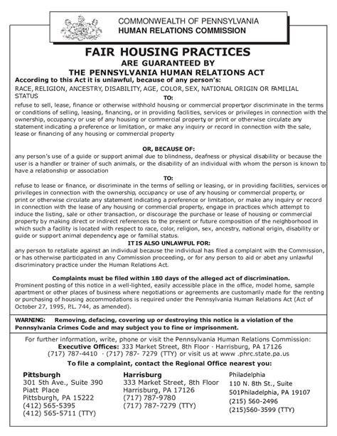 Fair Housing Poster Printable