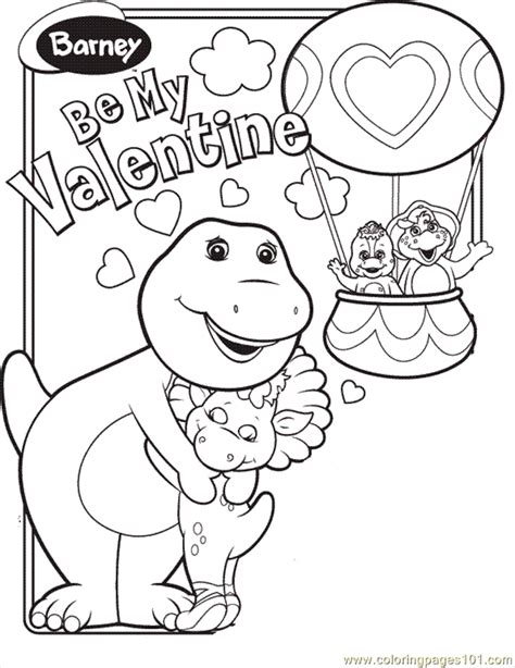 Happy Birthday Barney Coloring Pages