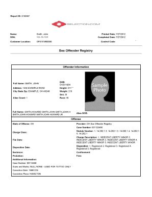 Sex Offender Registry Selectioncom Fill And Sign Printable Template