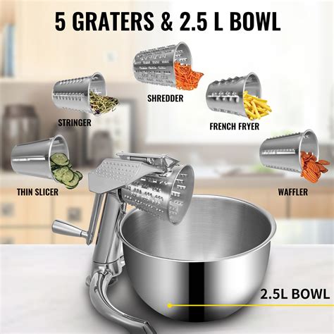 VEVOR Rotary Cheese Grater Zinc Alloy Rotary Vegetable Mandoline