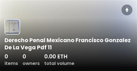 Derecho Penal Mexicano Francisco Gonzalez De La Vega Pdf