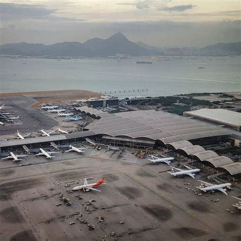 Aerial View Of Hong Kong International Airport Chek Lap Kok Hong Kong