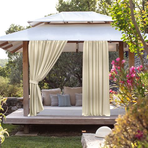 Shop Sunbrella Spectrum Eggshell Outdoor Curtain with Satin Nickel ...