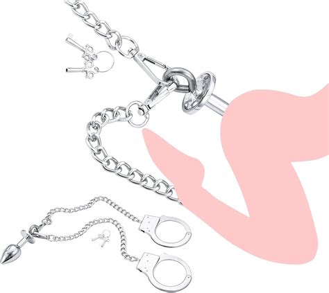 Amazon Stainless Steel Butt Plug With Flirt Handcuffs Adult Sex Bondage Restraint Chain