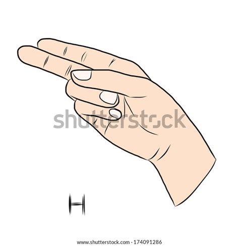 Sign Language Alphabetthe Letter H Stock Vector (Royalty Free ...