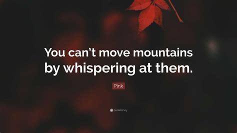 Pink Quote You Cant Move Mountains By Whispering At Them