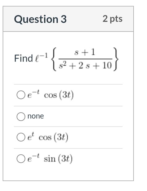 Solved Question Pts Finde In Oecos None O E Chegg