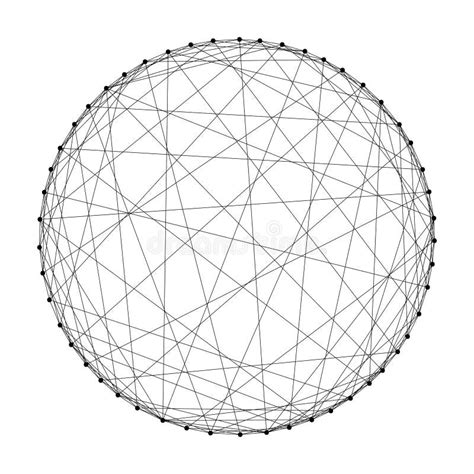 Esfera Poligonal Do Vetor De Wireframe Linhas Projeto Abstrato Da Rede