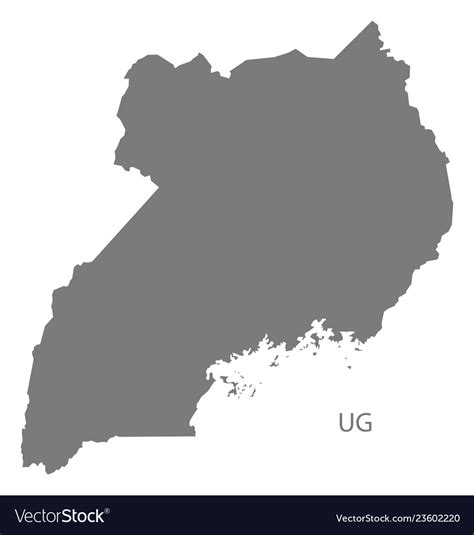 Uganda Map Grey Royalty Free Vector Image Vectorstock