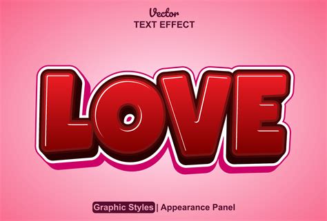 Love Text Effect With Graphic Style And Editable Vector Art