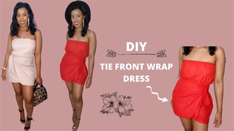 How To Make Cut And Sew A Front Wrap Mini Dress From Scratch Youtube