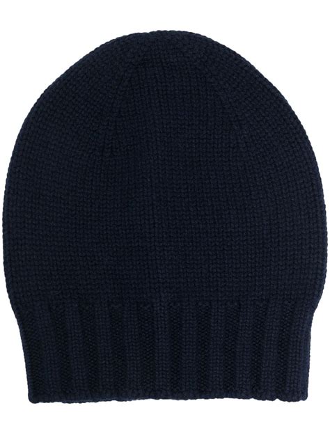 D4 0 Chunky Ribbed Knit Beanie Blue FARFETCH UK