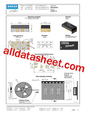 CRF05 1A DE Datasheet PDF Meder Electronic