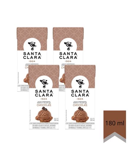 0066 Santa Clara Leche Chocolate Tetra Pack 180 Ml 4pack