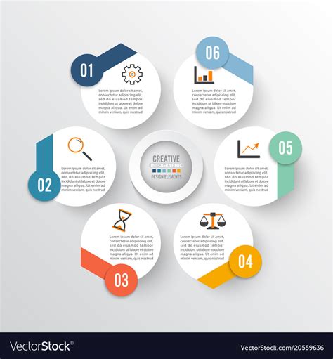 Infographics 6 options template Royalty Free Vector Image