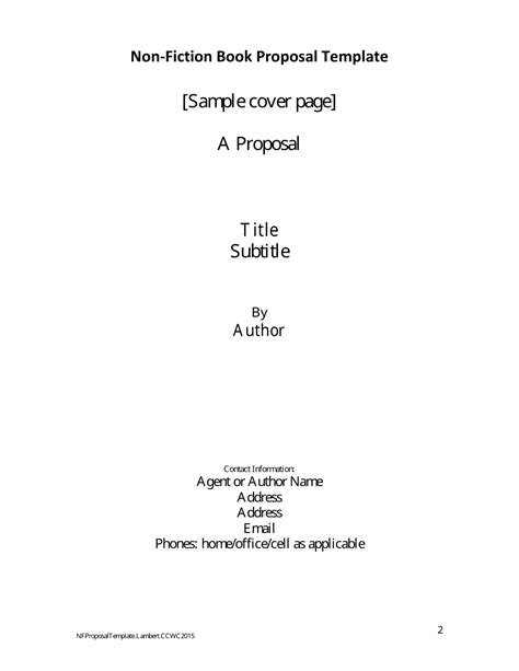 Non Fiction Book Proposal Template Download Printable Pdf Templateroller