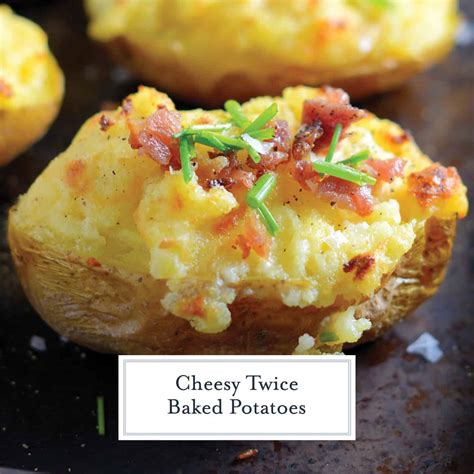 Cheesy Twice Baked Potatoes Cheesy Potato Side Dish Recipe