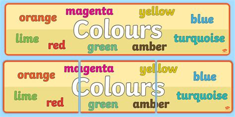 👉 Colours Display Banner Teacher Made Twinkl