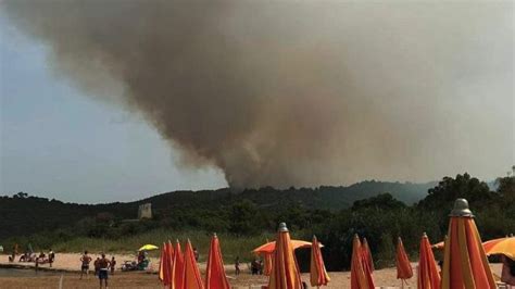 Vieste Incendio Divampa A Baia San Felice E Lambisce Gli Alberghi