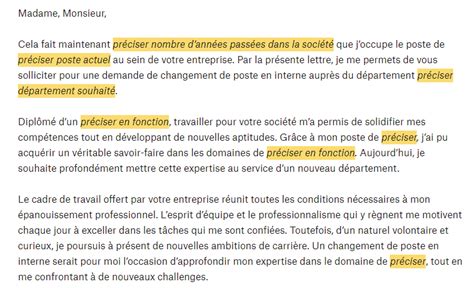 Lettre De Motivation Changement De Poste Interne Exemple Et Mod Le