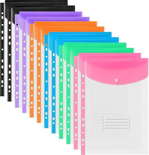 Pack Clear Punched Pockets A Plastic Folders Wallets Document Files