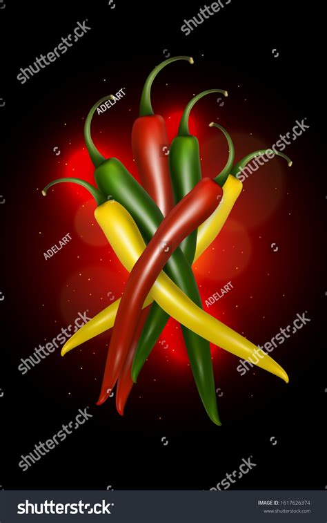 Chili Pepper Poster Hot Sause Hot Stock Vector Royalty Free