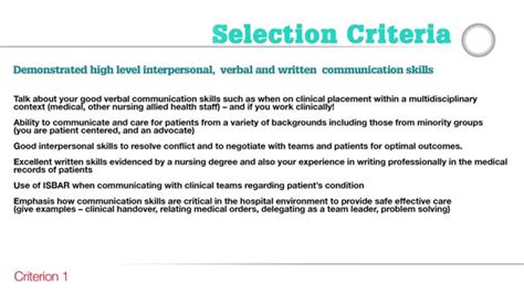 Careers Guide To Addressing The Nursing And Midwifery Selection Criteria Youtube