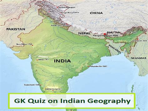 Gk Quiz On Indian Geography General Geography Physical Features Set