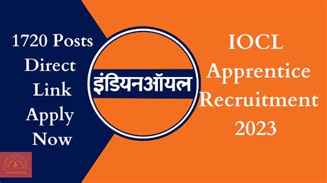 Iocl Apprentice Recruitment 20231720 Posts Apply Now