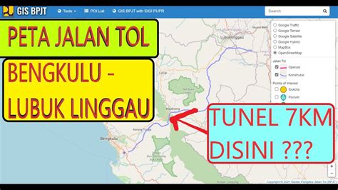 Peta Jalan Tol Bengkulu Lubuk Linggau Palembang Tunel 7 Km Nya Dimana