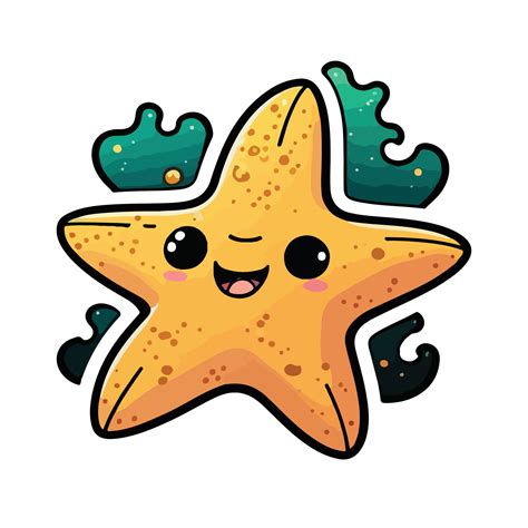 Cute Starfish Cartoon Style 20902009 Vector Art At Vecteezy