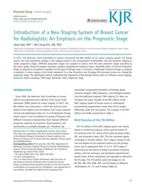 Pdf Introduction Of A New Staging System Of Breast Cancer For