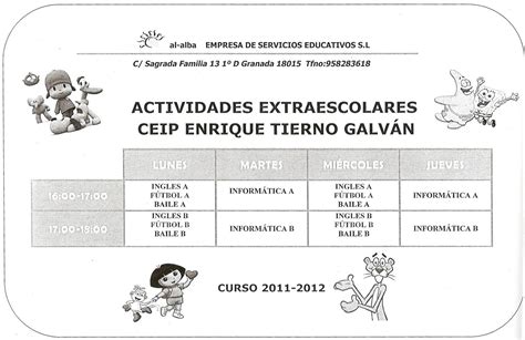 Ceip E Tierno Galv N Actividades Extraescolares Curso 70808 Hot Sex